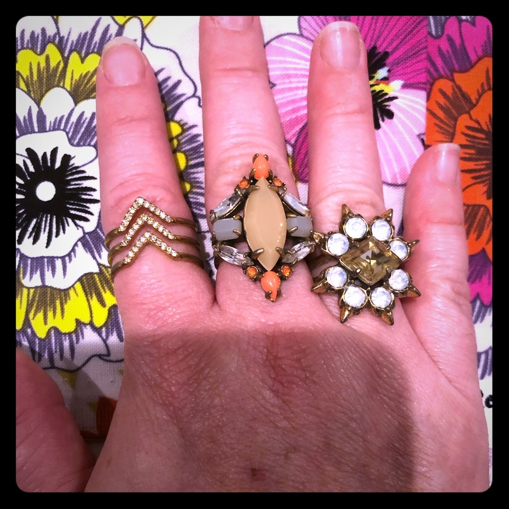 Set of 3 Stella and Dot rings